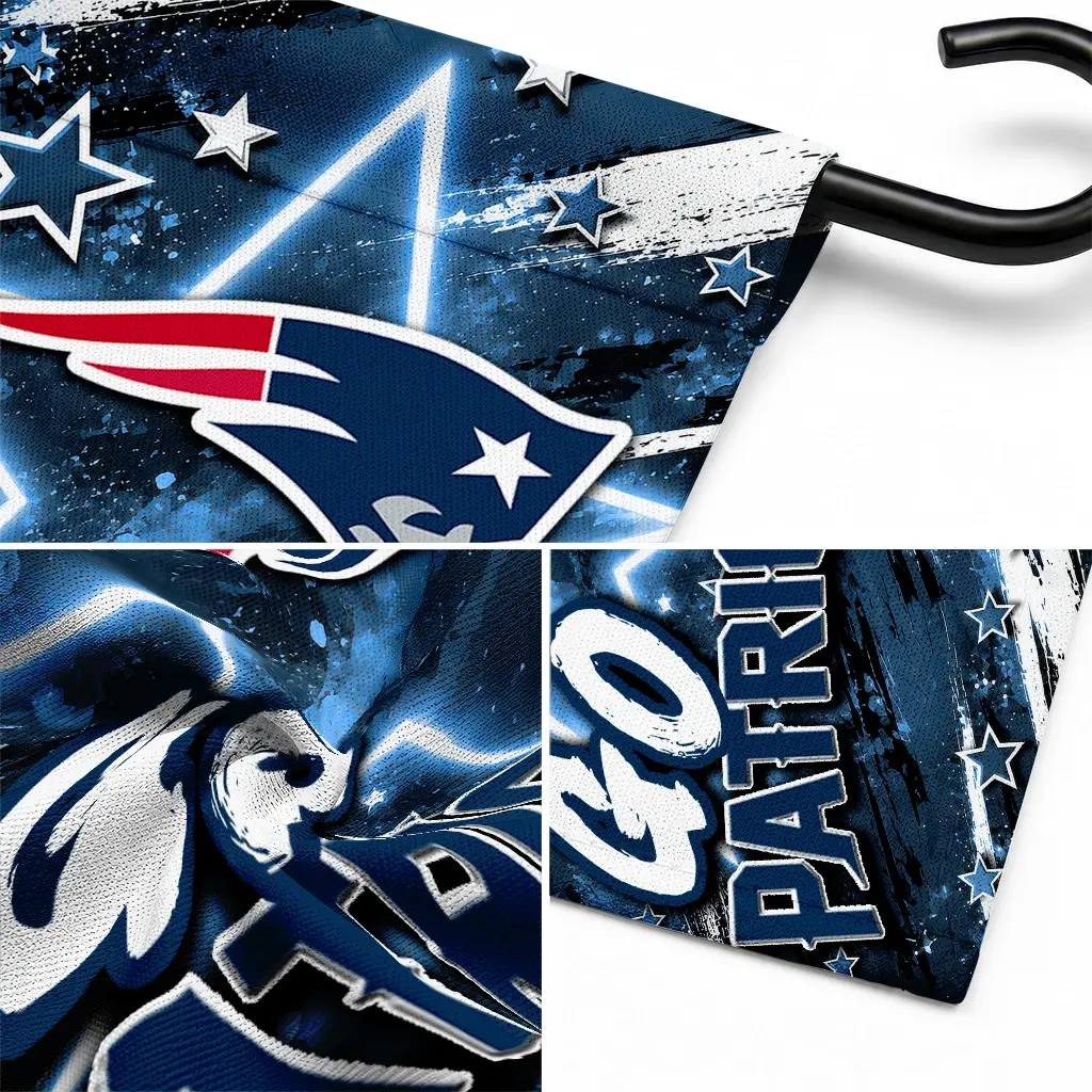New England Patriots Garden Flag Custom Glowing Star Blue Latest Model New England Patriots Garden Flag Custom Glowing Star Blue Latest Model