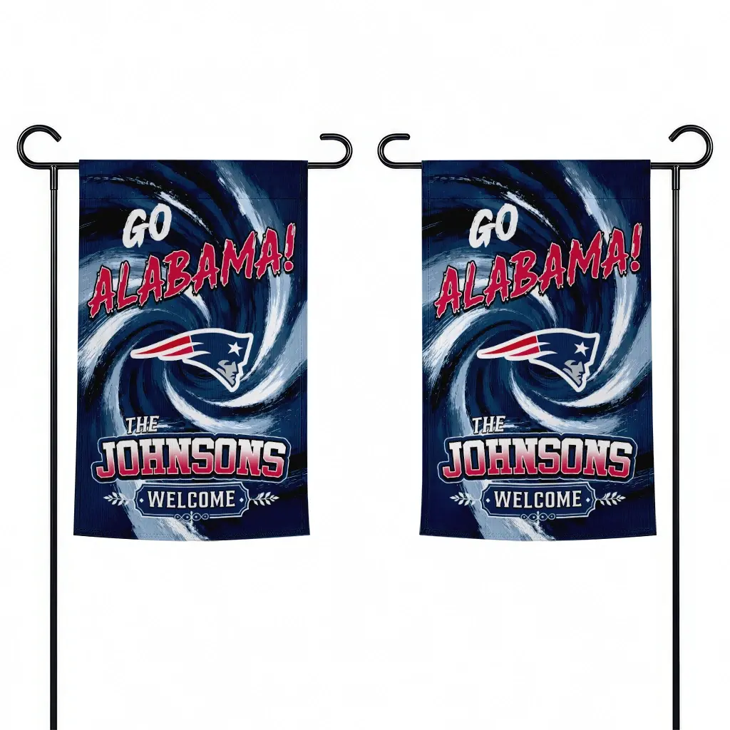 New England Patriots Garden Flag Custom Swirl Vortex Blue Fashion Forward New England Patriots Garden Flag Custom Swirl Vortex Blue Fashion Forward