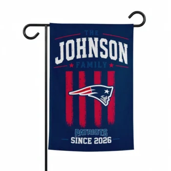 New England Patriots Garden Flag Customized Distressed Stripes Blue Best Selling