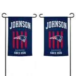 New England Patriots Garden Flag Customized Distressed Stripes Blue Best Selling
