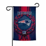 New England Patriots Garden Flag Customized Laurel Wreath Blue Best Selling