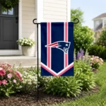 New England Patriots Garden Flag Personalized Chevron Stripes Blue Best Selling
