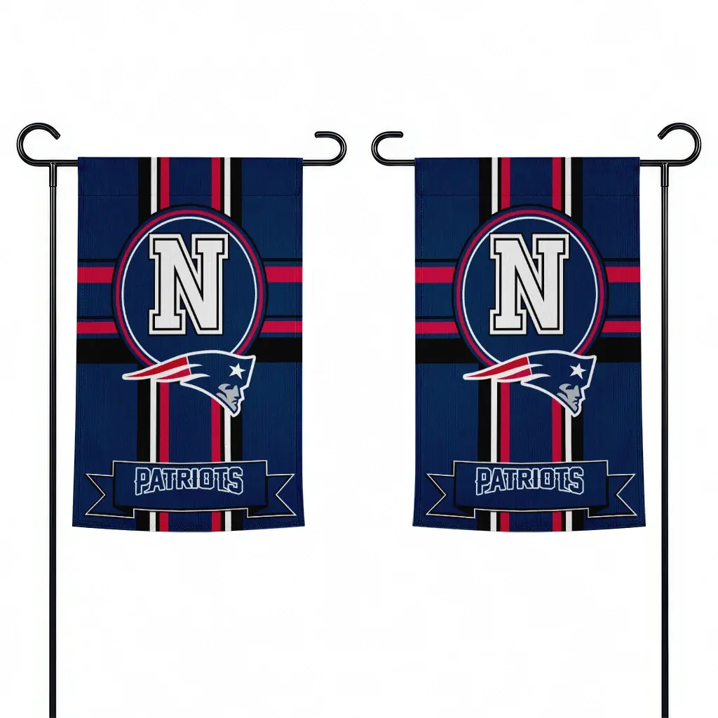 New England Patriots Garden Flag Personalized Circle Medallion Blue Fashion Forward New England Patriots Garden Flag Personalized Circle Medallion Blue Fashion Forward