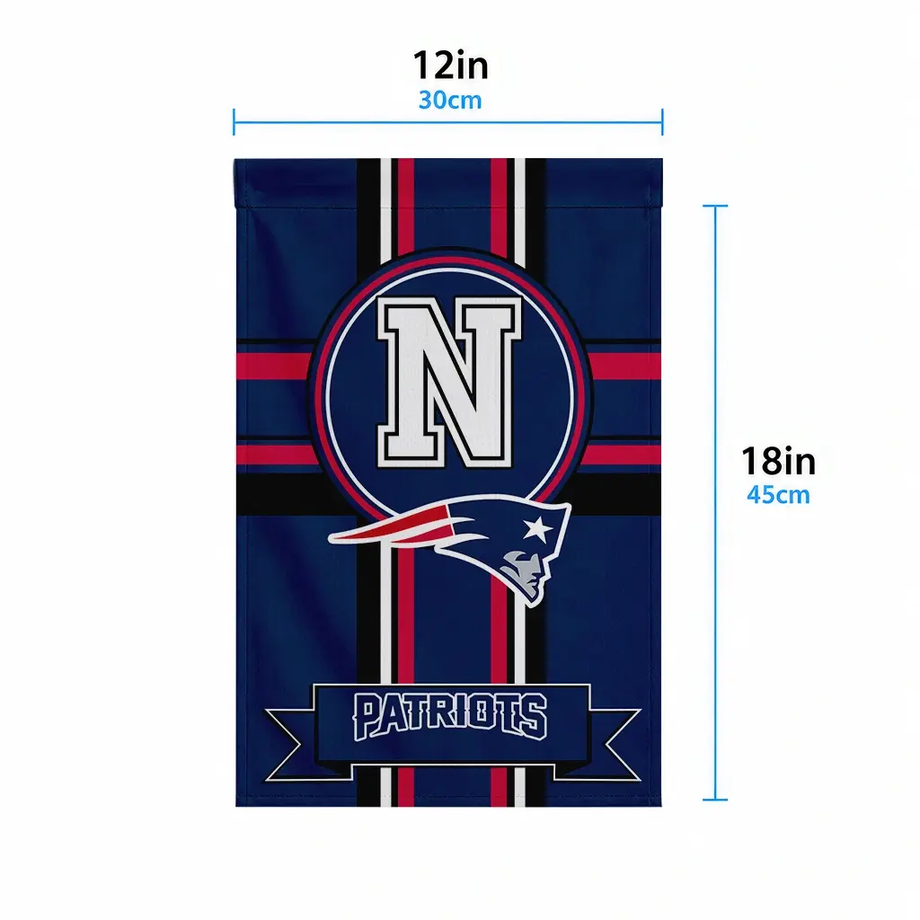 New England Patriots Garden Flag Personalized Circle Medallion Blue High Quality New England Patriots Garden Flag Personalized Circle Medallion Blue High Quality