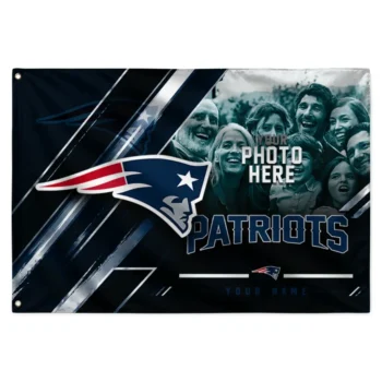 New England Patriots House Flag Custom Diagonal Stripes Blue Best Selling