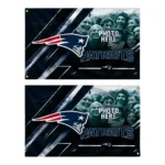 New England Patriots House Flag Custom Diagonal Stripes Blue Best Selling