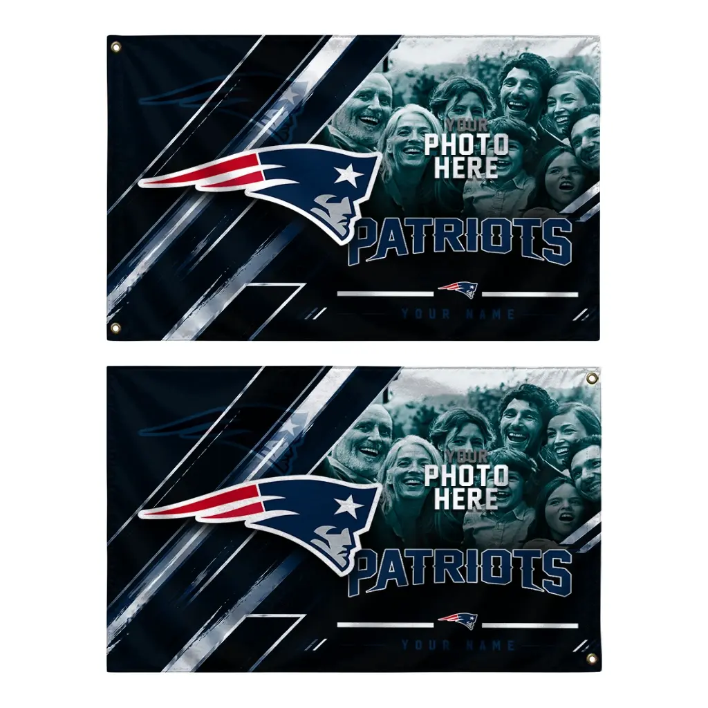New England Patriots House Flag Custom Diagonal Stripes Blue Fashion Forward New England Patriots House Flag Custom Diagonal Stripes Blue Fashion Forward