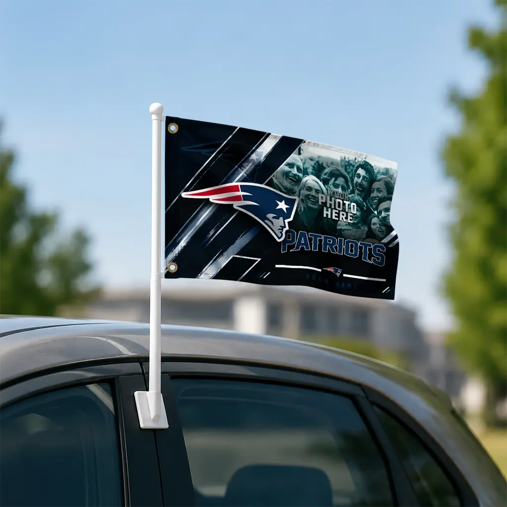 New England Patriots House Flag Custom Diagonal Stripes Blue Latest Model New England Patriots House Flag Custom Diagonal Stripes Blue Latest Model