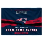 New England Patriots House Flag Personalized Brushed Streaks Blue Best Selling