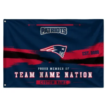 New England Patriots House Flag Personalized Brushed Streaks Blue Best Selling