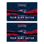 New England Patriots House Flag Personalized Brushed Streaks Blue Best Selling