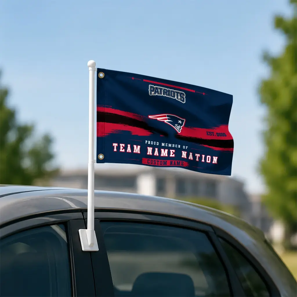 New England Patriots House Flag Personalized Brushed Streaks Blue Latest Model New England Patriots House Flag Personalized Brushed Streaks Blue Latest Model