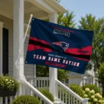 New England Patriots House Flag Personalized Brushed Streaks Blue Best Selling