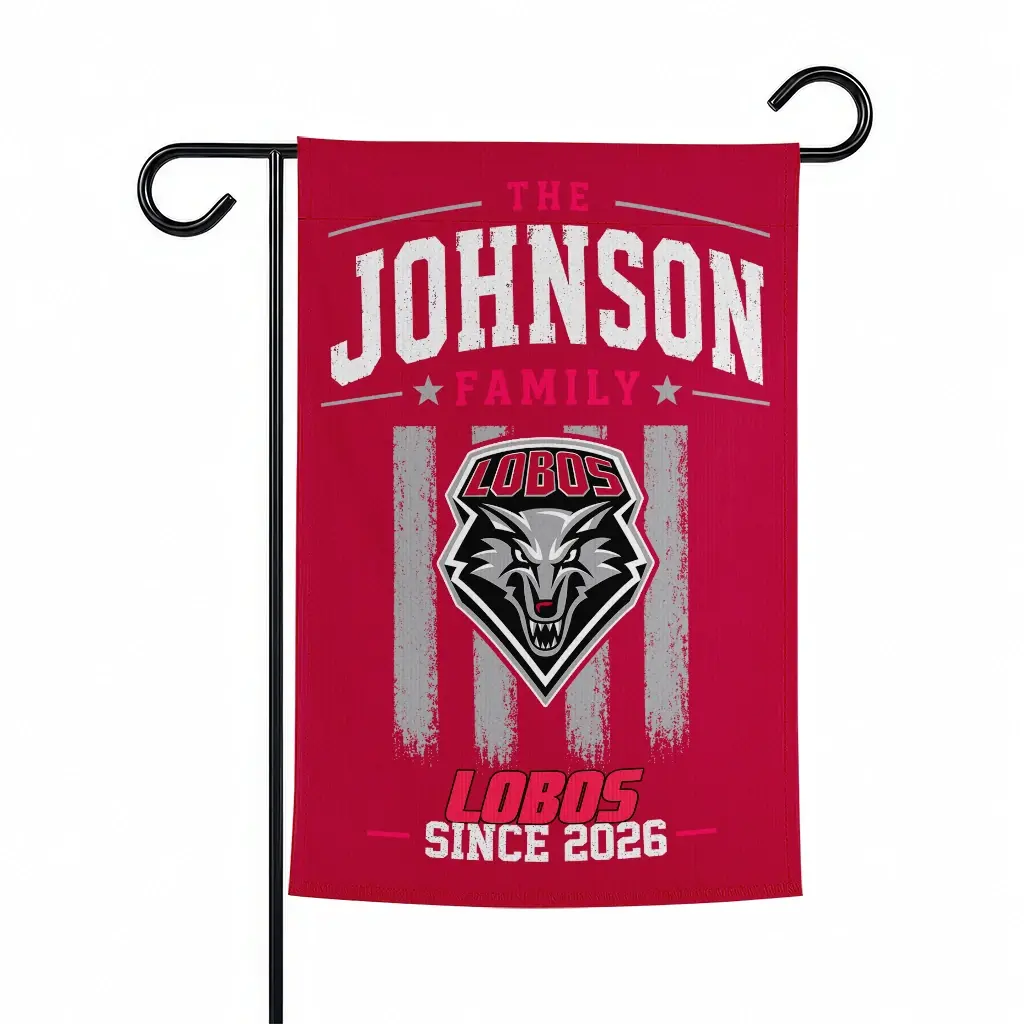 New Mexico Lobos Garden Flag Custom Distressed Stripes Red Best Selling New Mexico Lobos Garden Flag Custom Distressed Stripes Red Best Selling