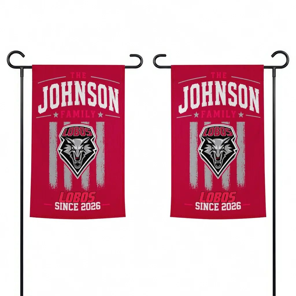 New Mexico Lobos Garden Flag Custom Distressed Stripes Red Fashion Forward New Mexico Lobos Garden Flag Custom Distressed Stripes Red Fashion Forward