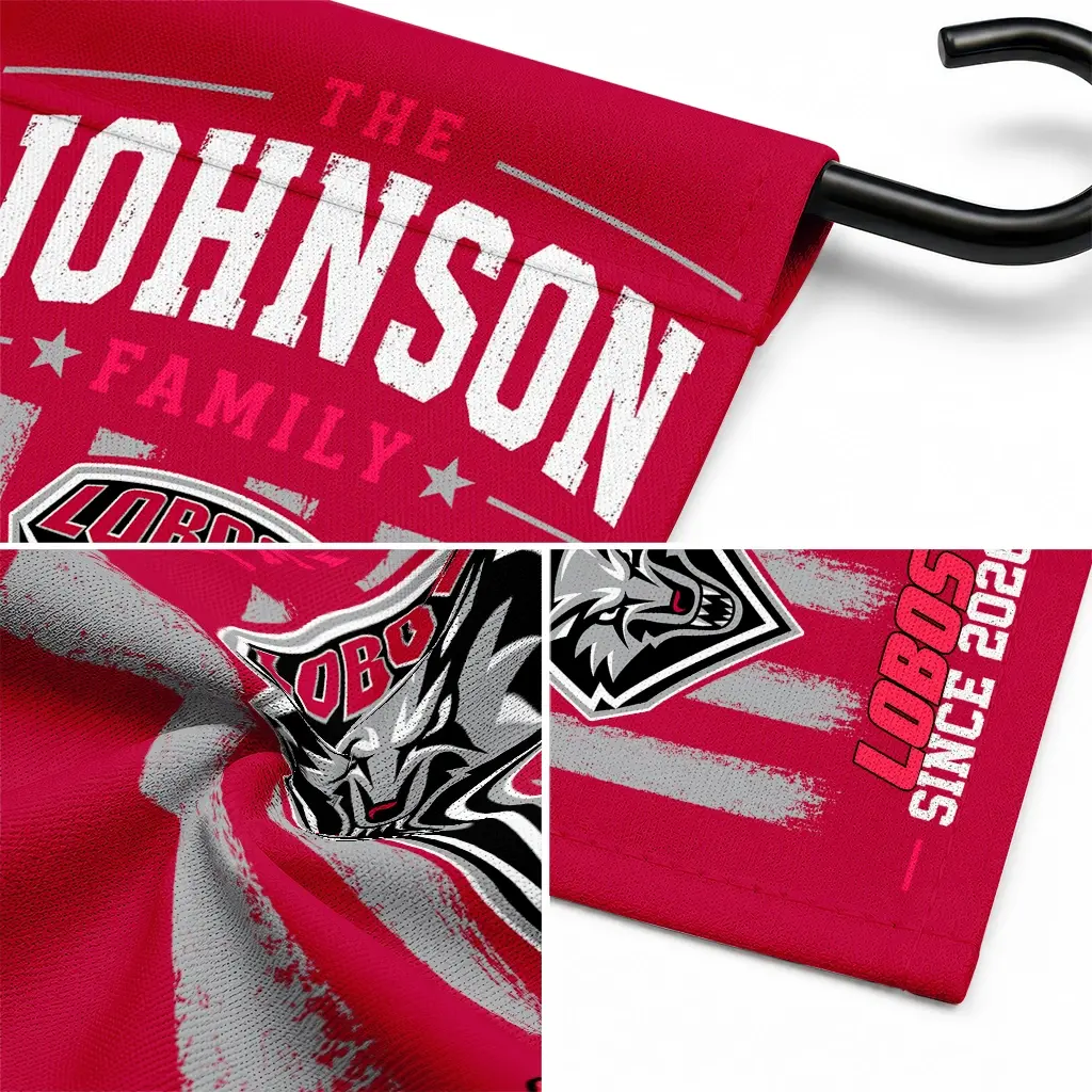 New Mexico Lobos Garden Flag Custom Distressed Stripes Red Latest Model New Mexico Lobos Garden Flag Custom Distressed Stripes Red Latest Model
