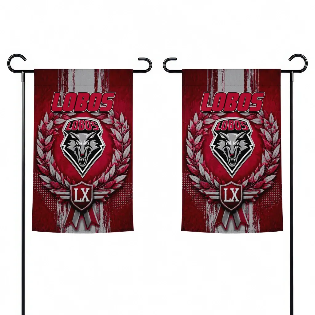 New Mexico Lobos Garden Flag Custom Laurel Wreath Red Fashion Forward New Mexico Lobos Garden Flag Custom Laurel Wreath Red Fashion Forward