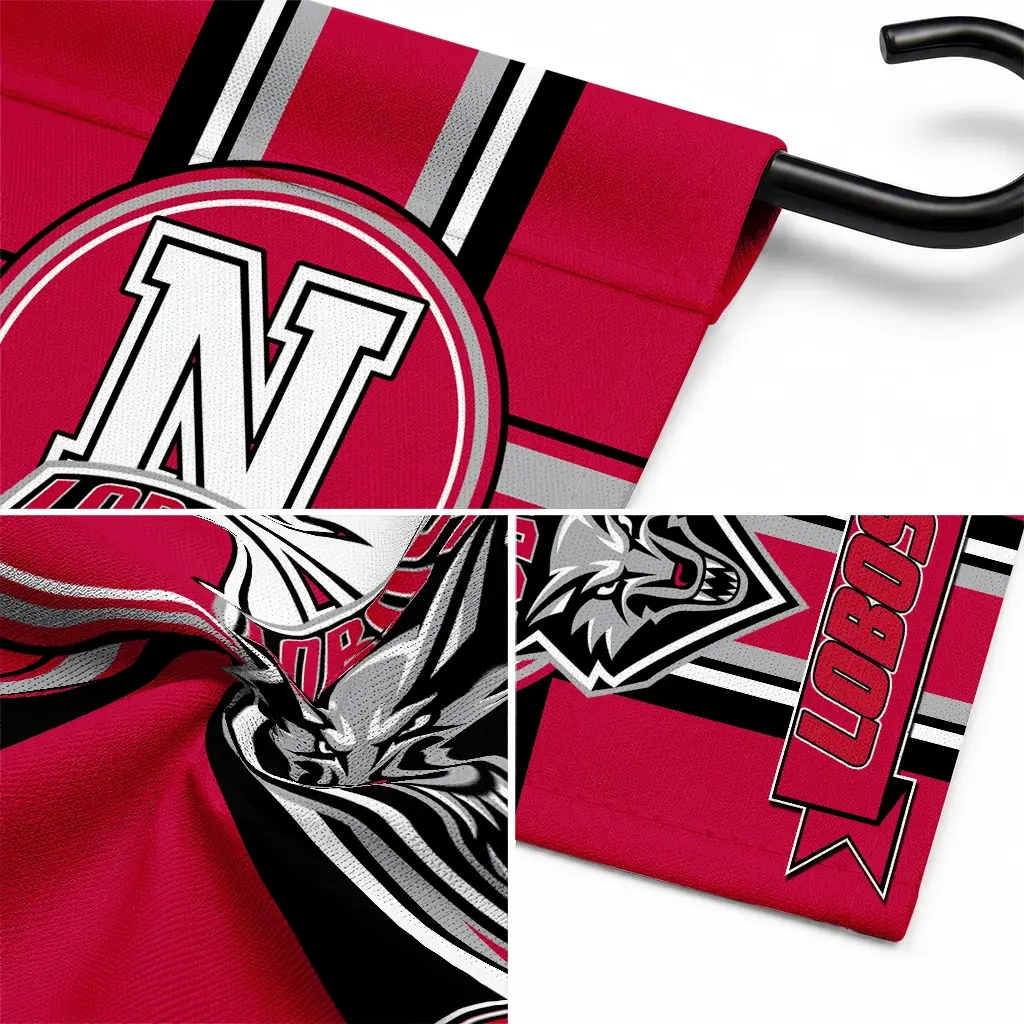 New Mexico Lobos Garden Flag Customized Circle Medallion Red Latest Model New Mexico Lobos Garden Flag Customized Circle Medallion Red Latest Model