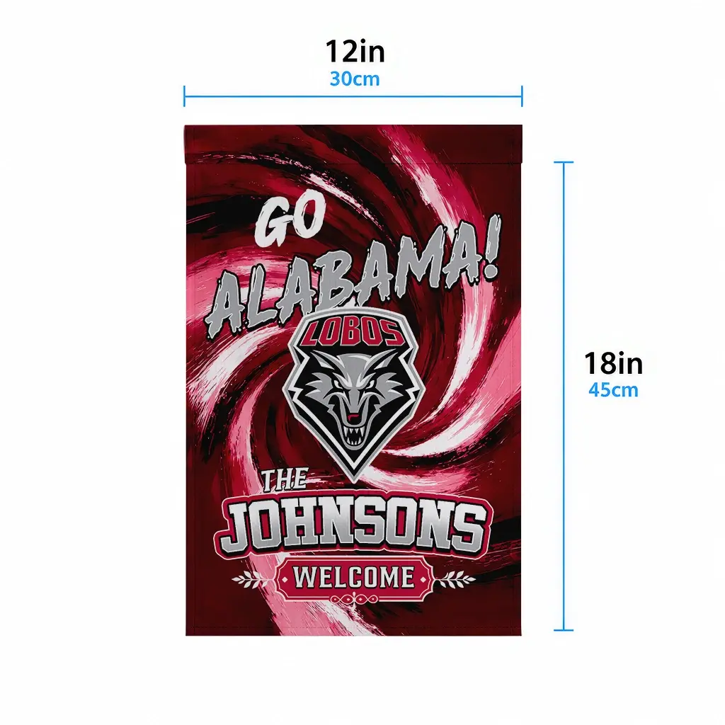 New Mexico Lobos Garden Flag Personalized Swirl Vortex Red High Quality New Mexico Lobos Garden Flag Personalized Swirl Vortex Red High Quality