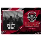 New Mexico Lobos House Flag Custom Framed Photo Red Black Best Selling