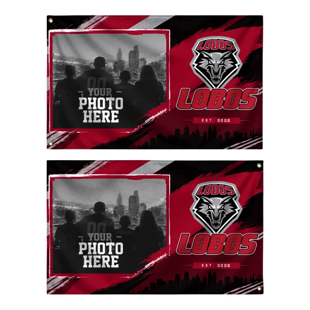 New Mexico Lobos House Flag Custom Framed Photo Red Black Fashion Forward New Mexico Lobos House Flag Custom Framed Photo Red Black Fashion Forward
