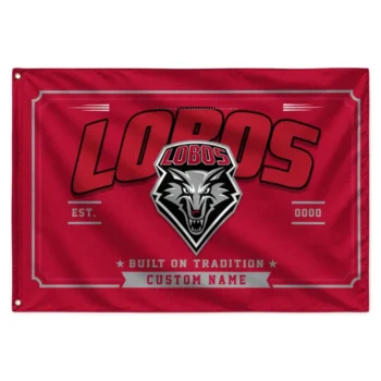 New Mexico Lobos House Flag Customized Ornate Border Red Best Selling