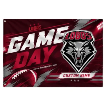 New Mexico Lobos House Flag Personalized Action Streaks Red Best Selling