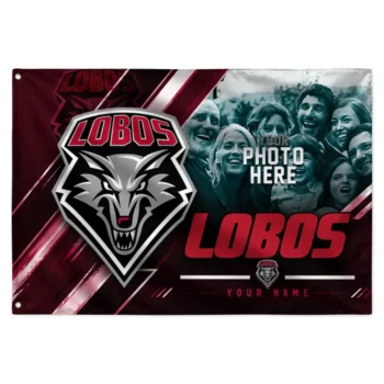 New Mexico Lobos House Flag Personalized Diagonal Stripes Red Best Selling