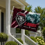New Mexico Lobos House Flag Personalized Diagonal Stripes Red Best Selling
