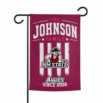 New Mexico State Aggies Garden Flag Custom Distressed Stripes Crimson Best Selling