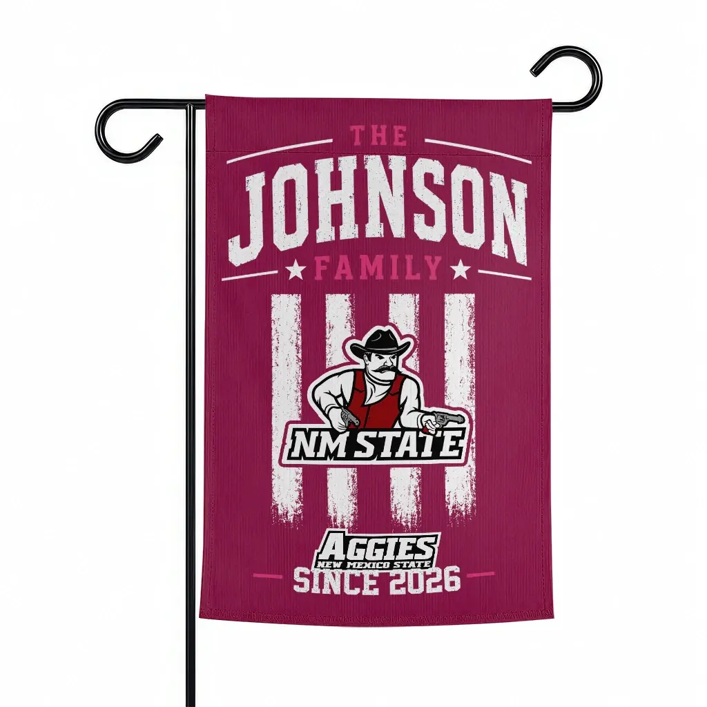 New Mexico State Aggies Garden Flag Custom Distressed Stripes Crimson Best Selling New Mexico State Aggies Garden Flag Custom Distressed Stripes Crimson Best Selling