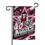 New Mexico State Aggies Garden Flag Personalized Glowing Star Crimson Best Selling
