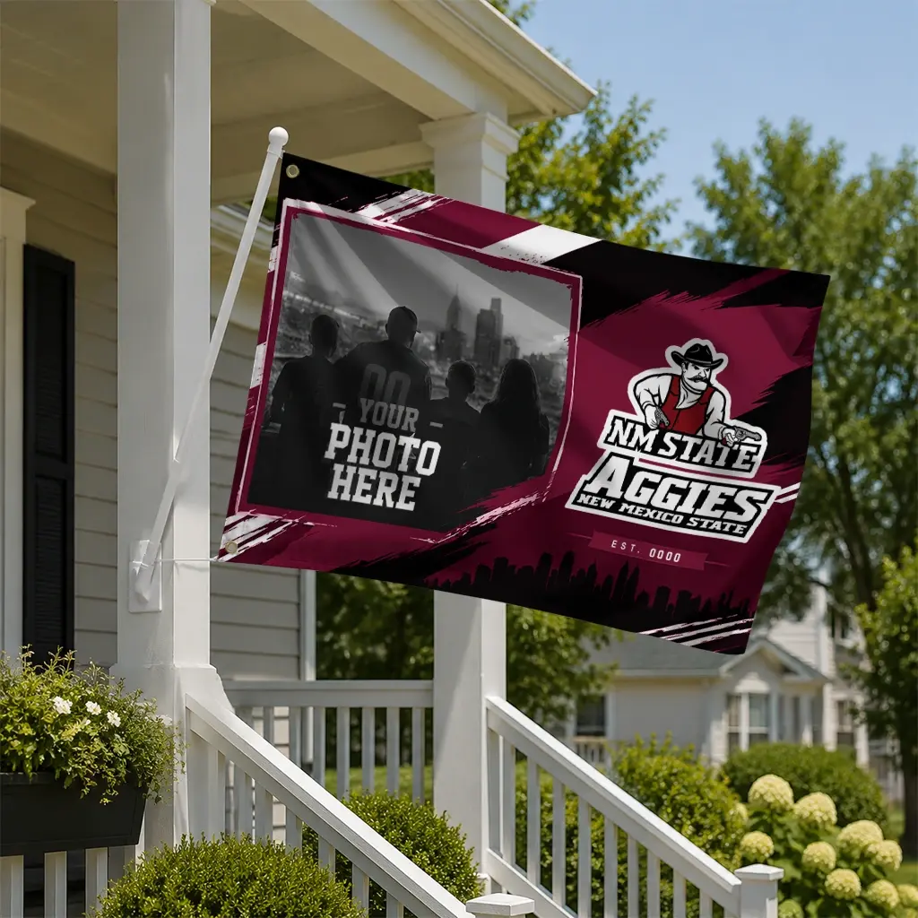 New Mexico State Aggies House Flag Custom Framed Photo Crimson Black New Arrival New Mexico State Aggies House Flag Custom Framed Photo Crimson Black New Arrival