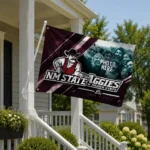 New Mexico State Aggies House Flag Personalized Diagonal Stripes Crimson Best Selling
