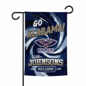 New Orleans Pelicans Garden Flag Personalized Swirl Vortex Navy Best Selling