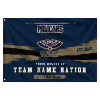 New Orleans Pelicans House Flag Customized Brushed Streaks Navy Best Selling