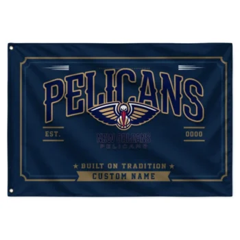 New Orleans Pelicans House Flag Customized Ornate Border Navy Best Selling