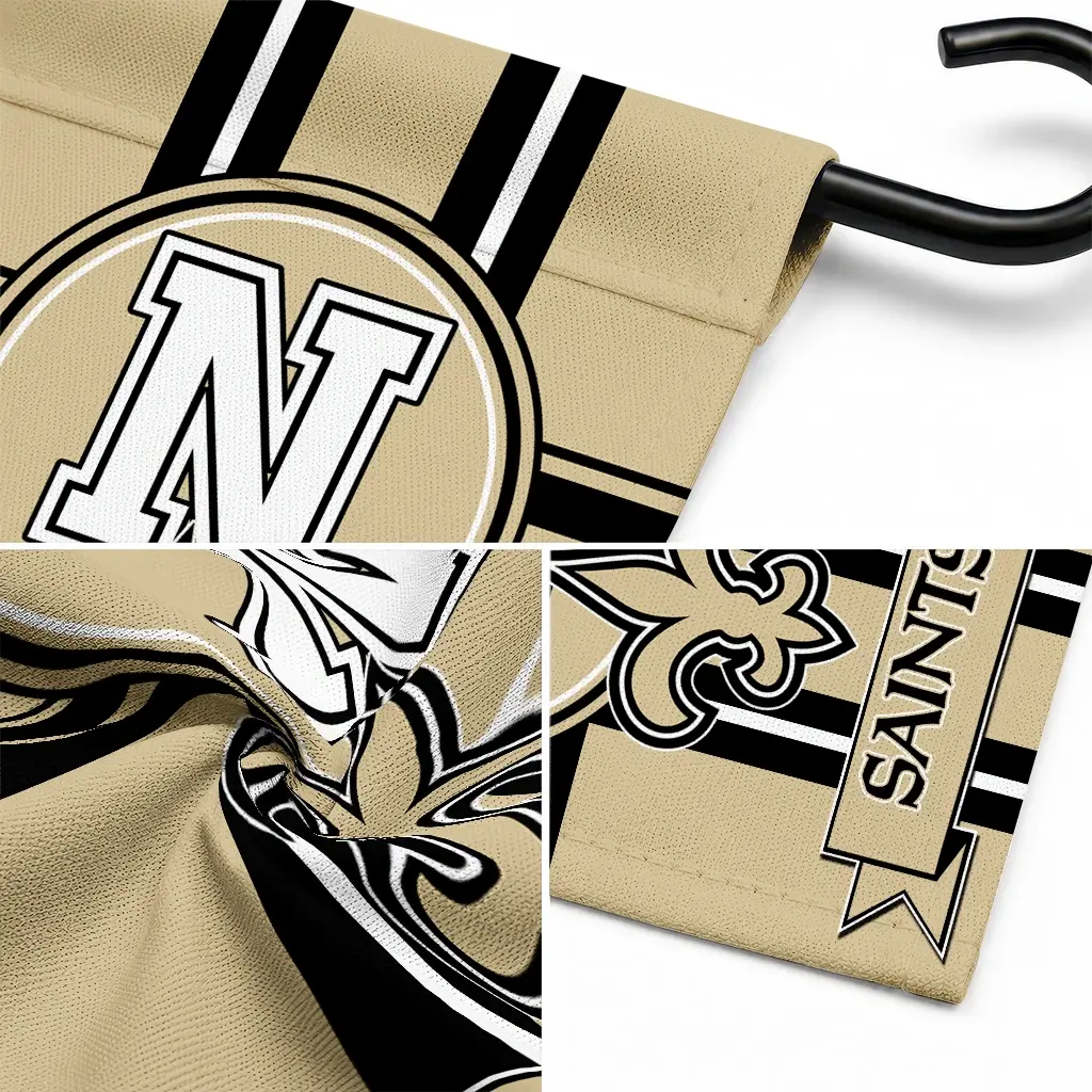 New Orleans Saints Garden Flag Custom Circle Medallion Gold Latest Model New Orleans Saints Garden Flag Custom Circle Medallion Gold Latest Model
