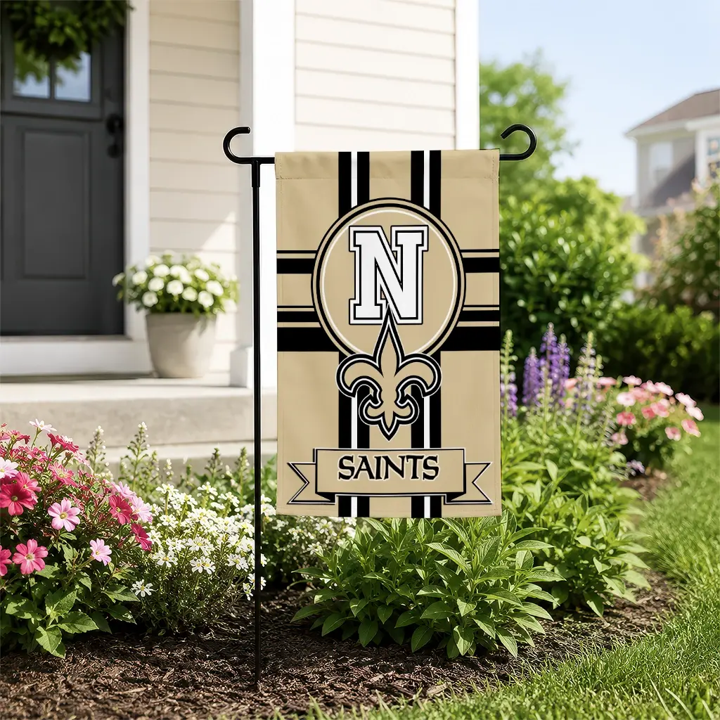 New Orleans Saints Garden Flag Custom Circle Medallion Gold New Arrival New Orleans Saints Garden Flag Custom Circle Medallion Gold New Arrival