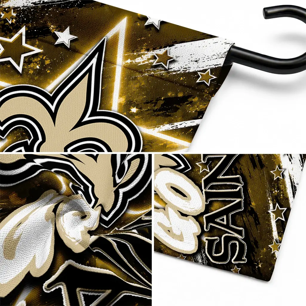 New Orleans Saints Garden Flag Customized Glowing Star Gold Latest Model New Orleans Saints Garden Flag Customized Glowing Star Gold Latest Model