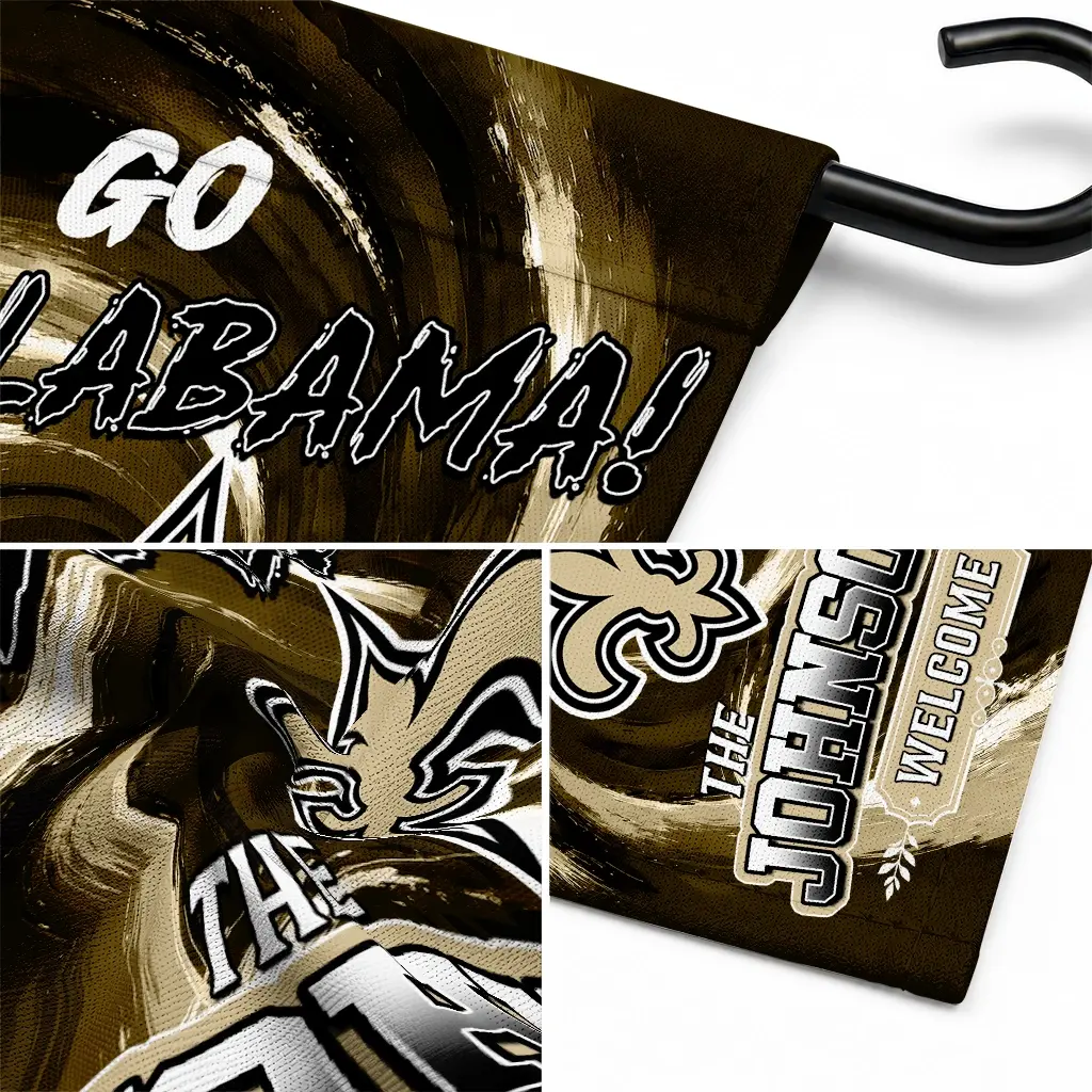 New Orleans Saints Garden Flag Customized Swirl Vortex Gold Latest Model New Orleans Saints Garden Flag Customized Swirl Vortex Gold Latest Model