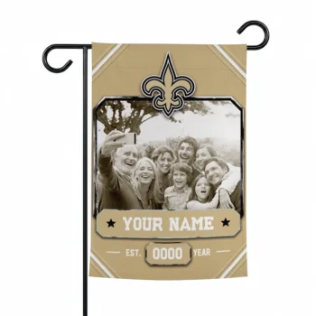New Orleans Saints Garden Flag - Personalized Photo Frame Gold
