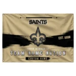 New Orleans Saints House Flag Custom Brushed Streaks Gold Best Selling