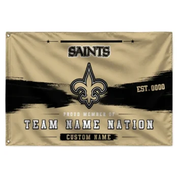 New Orleans Saints House Flag Custom Brushed Streaks Gold Best Selling