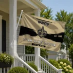 New Orleans Saints House Flag Custom Brushed Streaks Gold Best Selling