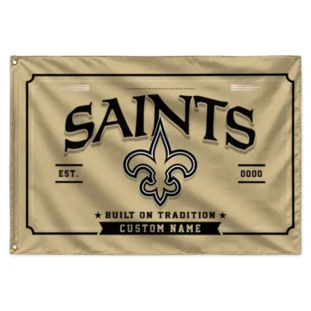 New Orleans Saints House Flag Custom Ornate Border Gold Best Selling