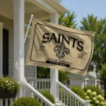 New Orleans Saints House Flag Custom Ornate Border Gold Best Selling