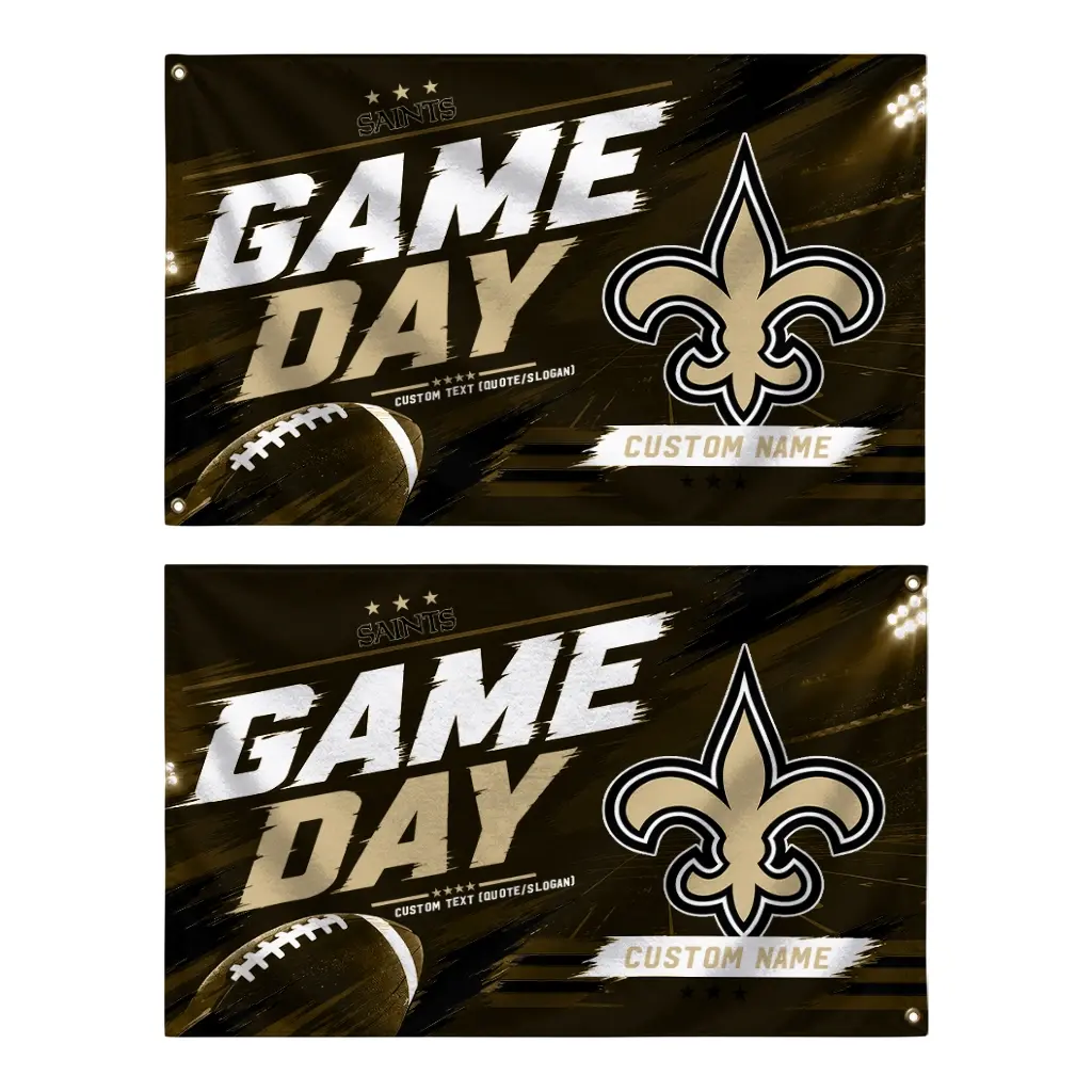 New Orleans Saints House Flag Customized Action Streaks Gold Fashion Forward New Orleans Saints House Flag Customized Action Streaks Gold Fashion Forward
