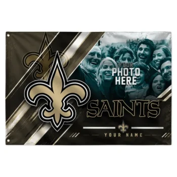 New Orleans Saints House Flag Customized Diagonal Stripes Gold Best Selling