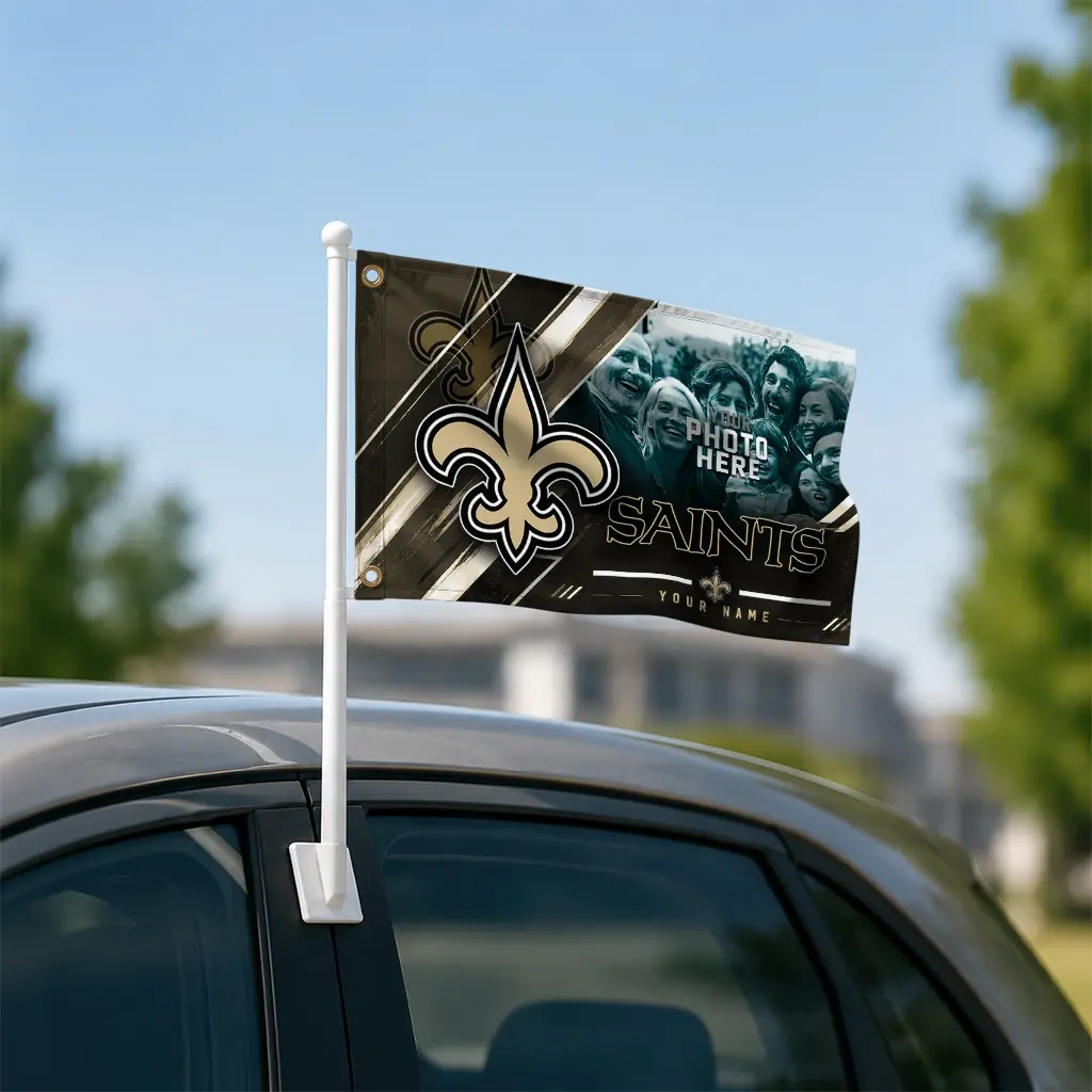New Orleans Saints House Flag Customized Diagonal Stripes Gold Latest Model New Orleans Saints House Flag Customized Diagonal Stripes Gold Latest Model